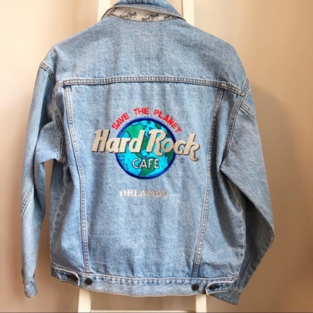 Vintage Hard Rock Cafe Orlando Denim Jacket Small - Picture 1 of 8